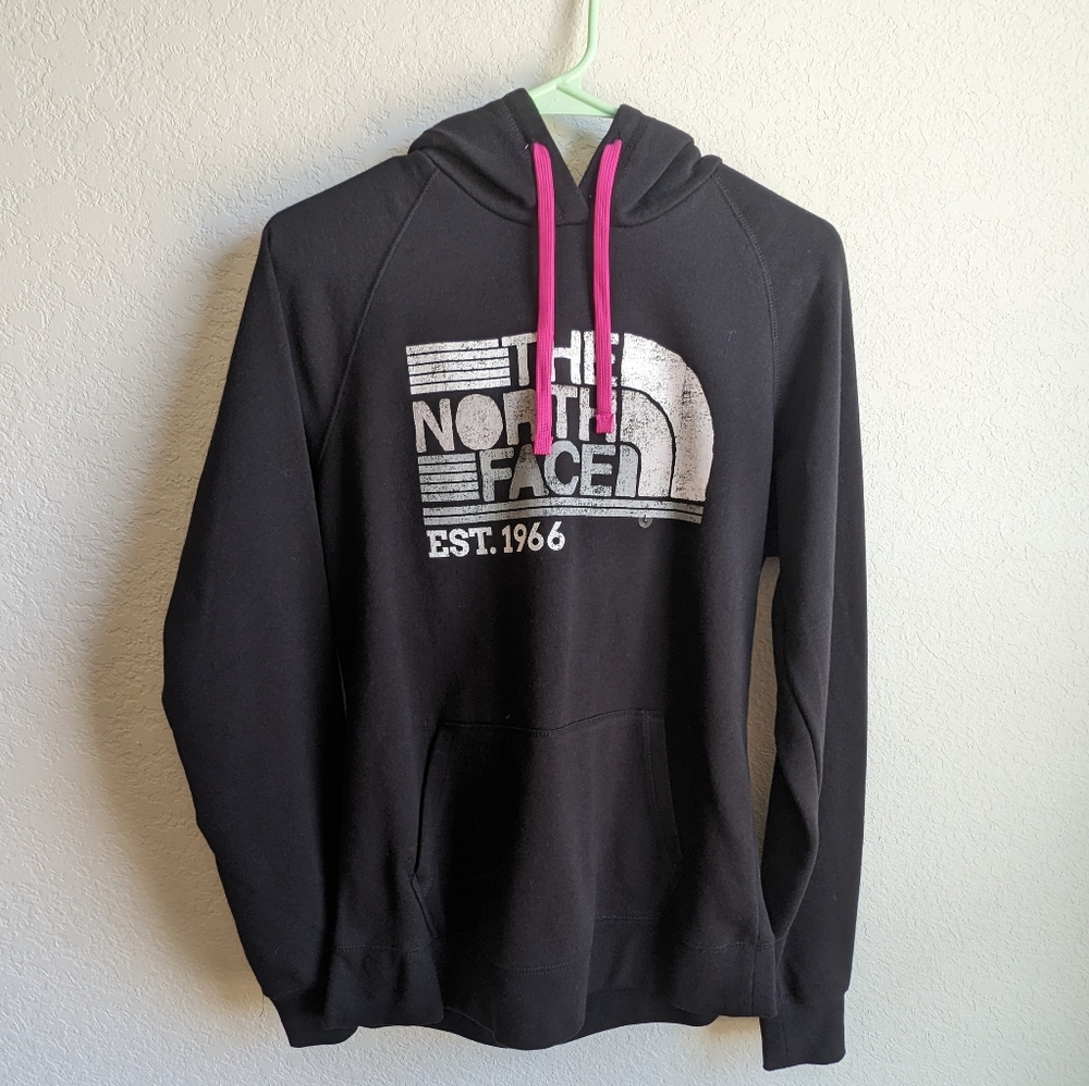 Black and Pink North Face Hoodie